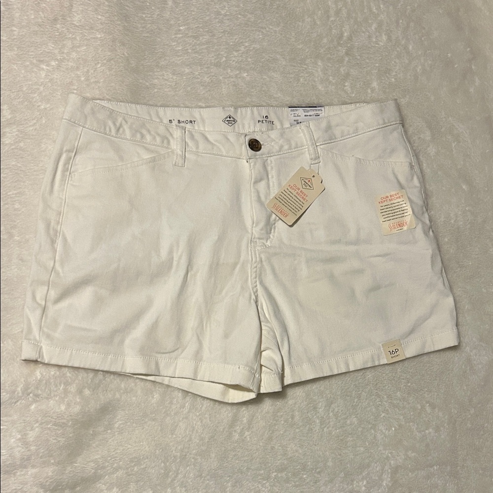 💰4/$20 St. John's Bay Women's White Shorts | Size 16P | NWT